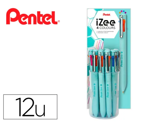 Esferografica Pentel Izee Multicolor em Copo Expositor com 12 Unidades Corpo Menta