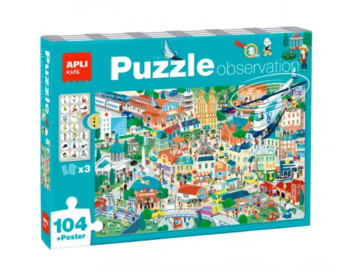 Puzzle Apli Observacao da Cidade 104 Pecas Tamanho 5x5 cm