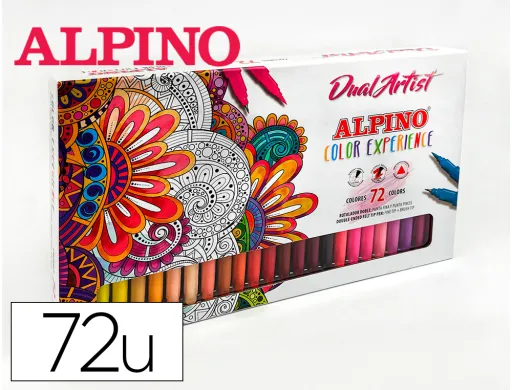 Marcador Alpino Dual Artist Dupla Ponta Color Experience Estojo de 72 Unidades Cores Sortidas