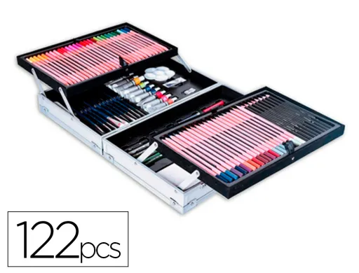 Mala de Pinturas Daler Rowney Metalico 122 Pecas 347x94x240 mm