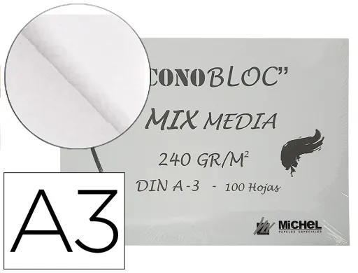 Bloco de Desenho Multitecnicas Michel Econobloc Mix Media Din a3 Colado 100 Folhas 240 gr 297x420 mm