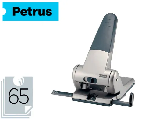 Furador Petrus 305 Metálico Capacidade de 65 Folhas Cor Prata