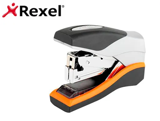 Agrafador Rexel Optima 40 Compact Metálico Capacidade 40 Folhas Usa Agrafes Optima 26/6 Cor Cinza/Laranja