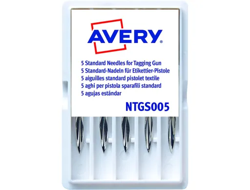 Recarga de Agulha Avery Corte Standard Base Plastico para Pistola de Navetes Tgs005 Caixa de 5 Unidades