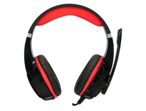 Auriculares para Gaming Q-Connect com Microfone Ajustável e Iluminação LED Cor Preta