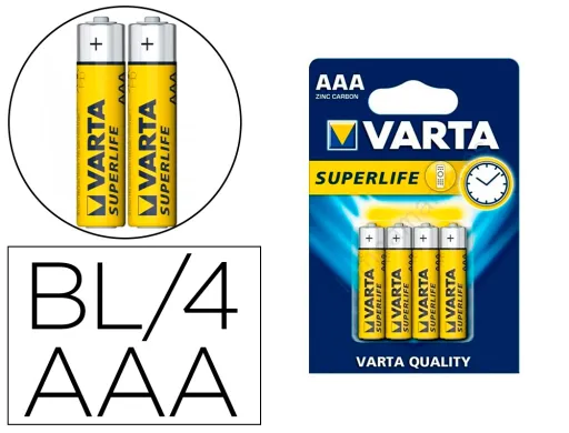 Pilha Varta Superlife AAA Tipo lr-03 Blister de 4 Unidades