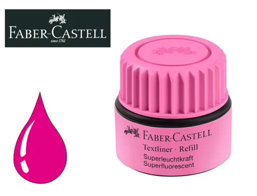 Tinta Marcador Faber Castell Fluorescente 1549 com Sistema Capilar Cor Rosa Frasco de 30 ml