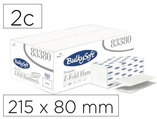 Toalha Papel Maos Ofyhostel Bulkysoft Gofrada Premium Fold 2 Folhas Dobrada z 215 x 80 mm