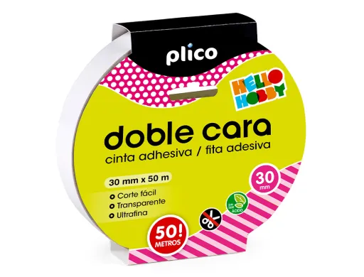 Cinta Adesiva Plico Doble Cara 50 mt X 30 mm