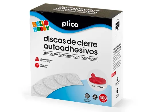 Botões de Velcro Adesivos 20 mm Diametro Color Rojo Caixa de 400 Unidades