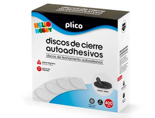 Botões de Velcro Adesivo20 mm Diametro Color Negro Caixa de 400 Unidades