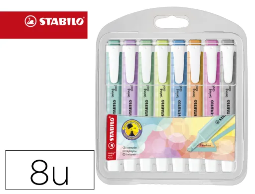 Marcador Fluorescente Stabilo Swing Cool Pastel Estojo de 8 Unidades Cores Sortidas