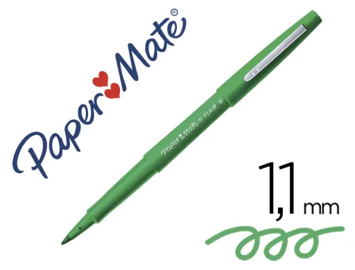 Marcador Paper Mate Flair Original Punta Fibra Verde