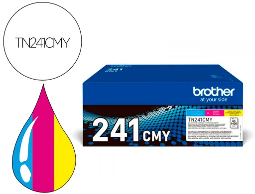 Toner Brother Tn241cmy Hl3140 / 3170 / 3150 / Dcp9020 / Mfc9140 / 9330 / 9340 Ciano Magenta Amarelo 1500 Páginas