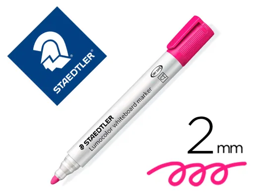 Marcador Staedtler Lumocolor 351 para Pizarra Blanca Punta Redonda 2 mm Recargable Color Rosa