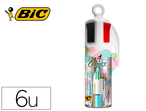 Set Bic Megatubo Pastel 2 Cristal Up + 1 Quatro Cores Pastel + 2 Fluor Grip Pastel + 1 Corretor Mini Pocket Mouse