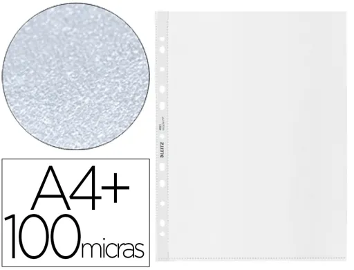 Bolsa Catalogo/Mica Leitz Din a4+ Multiperfurada 100 mc Martelada com Reforco Bolsa de 25 Unidades