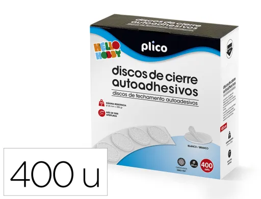 Disco Fecho Plico Velcro Autoadesivo 20 mm Diametro Cor Branco Caixa de 400 Unidades