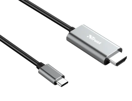 Cabo Trust Calyx Adaptador Usb-c para Hdmi Comp. 1,8 M Cor Preto