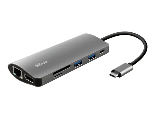 Adaptador Trust Dalyx 7 em 1 Multiporta Usb-c / Hdmi / 2x Usb-a / Network / Micro / Micro Sd / Ethernet