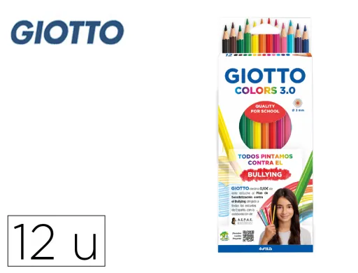 Lapices de Colores Giotto Colors 3.0 Caixa de 12 Colores Mina 3 mm