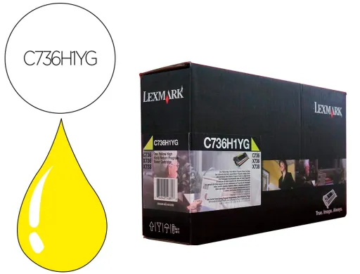 Toner Laser Lexmark C736h1yg Amarelo 10000 Paginas