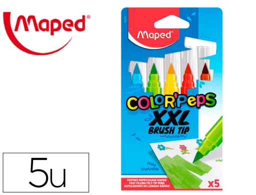 Marcador Maped Color Peps Jumbo Ponta Pincel Caixa de 5 Cores Sortidas