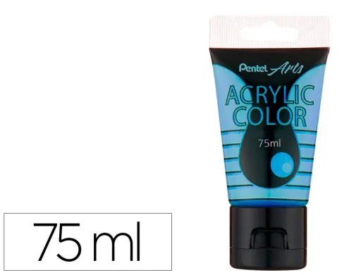 Tinta Acrilica Pentel em Tubo de 75 Ml Cor Especial Azul Metálico