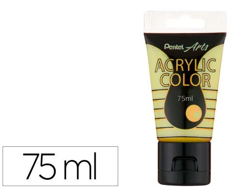 Tinta Acrilica Pentel em Tubo de 75 Ml Cor Especial Amarelo Metálico