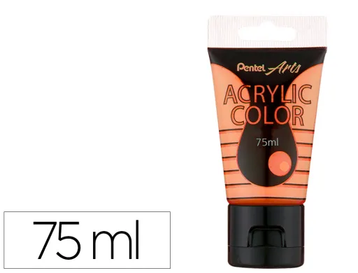 Tinta Acrilica Pentel em Tubo de 75 Ml Cor Especial Laranja Metálico