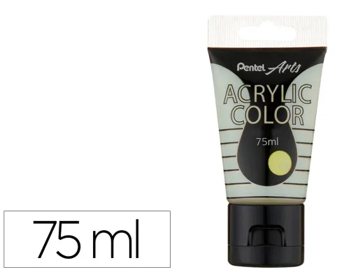 Tinta Acrilica Pentel em Tubo de 75 Ml Cor Especial Perola Iridescente Amarelo