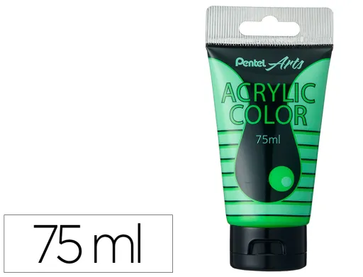 Tinta Acrilica Pentel em Tubo de 75 Ml Cor Especial Verde Fluorescente