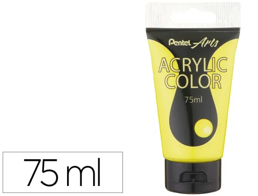 Tinta Acrilica Pentel em Tubo de 75 Ml Cor Amarelo Limão