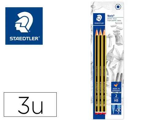 Lápis de Grafite Staedtler Noris Nº2 Hb Blister de 3 Unidades