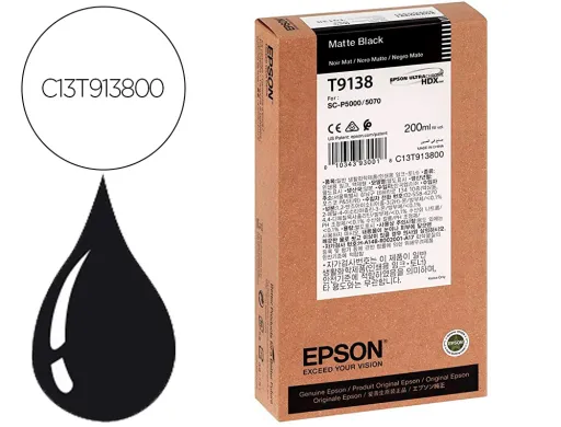 Tinteiro Epson T9138 Matte Preto Ink 200ml