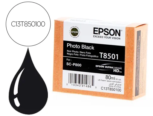 Tinteiro Preto Foto T850100 UltraChrome HD Ink 80ml SC-P800