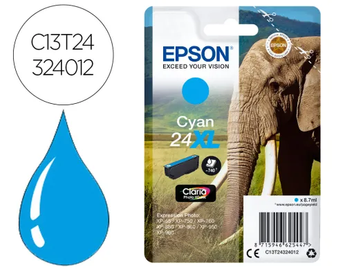 Tinteiro Epson Claria Photo Hd Ink Ciano 24xl Expression Photo xp-760/950