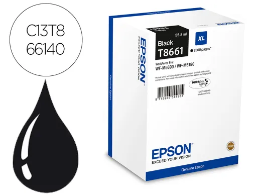 Tinteiro Epson T8661 Negro XL wf-M5190dw/M5690dwf