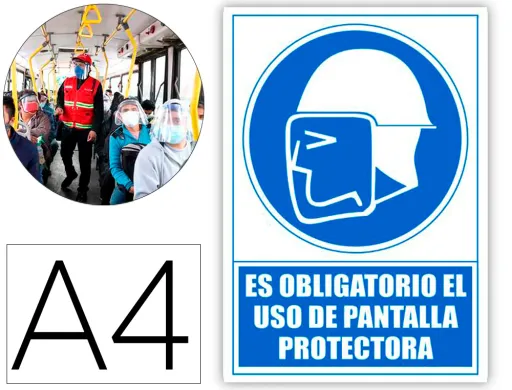 Pictograma Archivo 2000 Obrigatorio Uso de Janela Protetora Pvc Cor Azul 210x297 mm