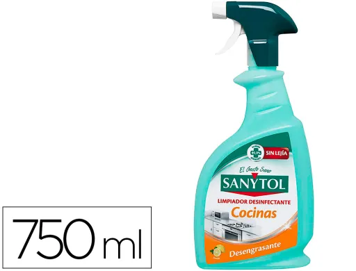 Detergente Desinfectante Sanytol para Cozinhas com Pistola Pulverizadora Frasco de 750 Ml