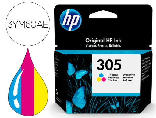 Tinteiro HP 305 Deskjet 1210 / 1212 / 1255 / 2732 / 2752 / 4155 / 4158 Envy 6020 / 6052 /6055 / 6420 Tricor 100 Páginas