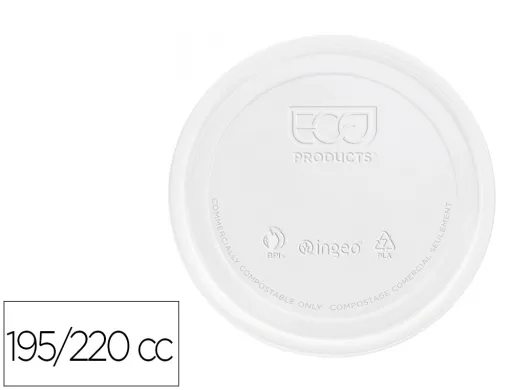 Tampa de Plastico Biodegradavel para Copo de 195/220 cc Pack de 100 Unidades