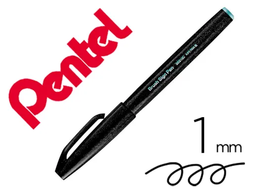 Caneta Pincel Pentel Touch para Caligrafia Cor Cinza Claro