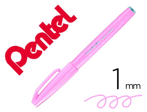 Caneta Pincel Pentel Touch para Caligrafia Cor Roxo Claro