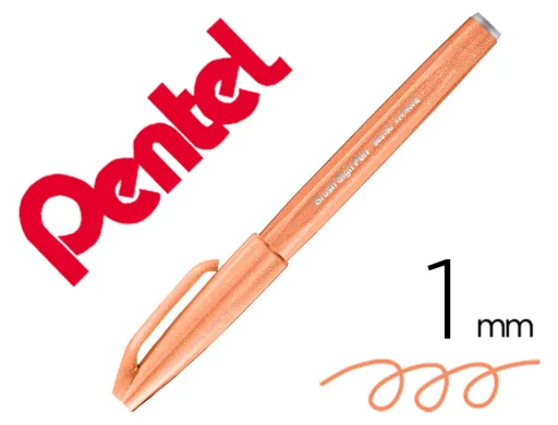 Caneta Pincel Pentel Touch para Caligrafia Cor Castanho Palido