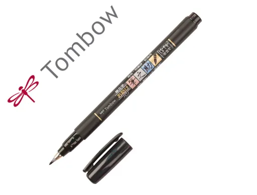 Marcador Tombow Ponta Pincel Dual Fudenosuke Ponta Suave Tinta Base de Agua Preto