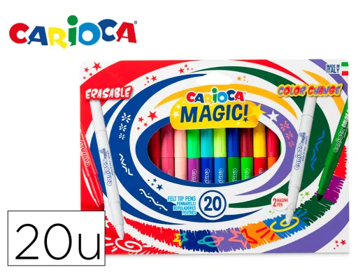 Marcador Carioca Magic Apagavel Caixa de 20 Unidades Cores Sortidas