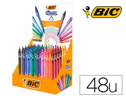 Esferográfica Bic Gelocity Quickdry Expositor de 48 Unidades