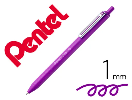 Esferográfica Pentel Izee Ponta de 1,0mm Retrátil Cor Violeta