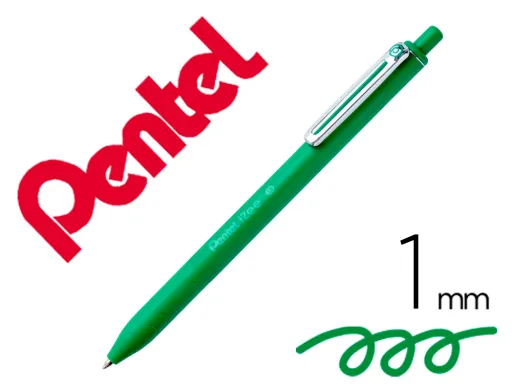 Esferográfica Pentel Izee Ponta de 1,0mm Retrátil Cor Verde